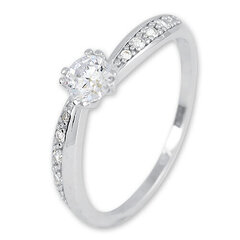 Valgest kullast sõrmus naistele Brilio 229 001 00830 07 59 hind ja info | Sõrmused | hansapost.ee