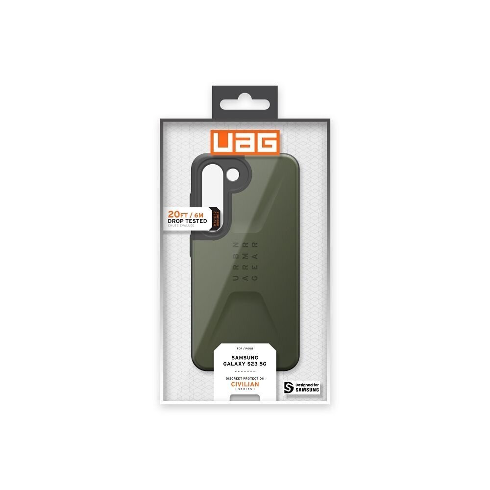 Uag - Urban Armor Gear Civilian - Samsung Galaxy S23 5G, roheline цена и информация | Telefonide kaitsekaaned ja -ümbrised | hansapost.ee