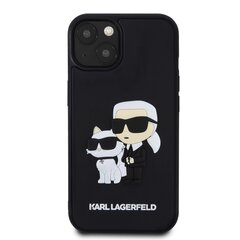 Karl Lagerfeld 3D Rubber Karl and Choupette Case for iPhone 15 Black цена и информация | Чехлы для телефонов | hansapost.ee