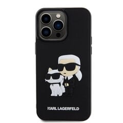 Karl Lagerfeld 3D Rubber Karl and Choupette Case for iPhone 15 Pro Max Black цена и информация | Чехлы для телефонов | hansapost.ee