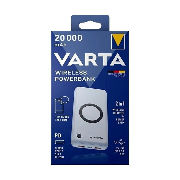 Varu toiteallikas Varta Wireless 20000mAh цена и информация | Akupangad | hansapost.ee