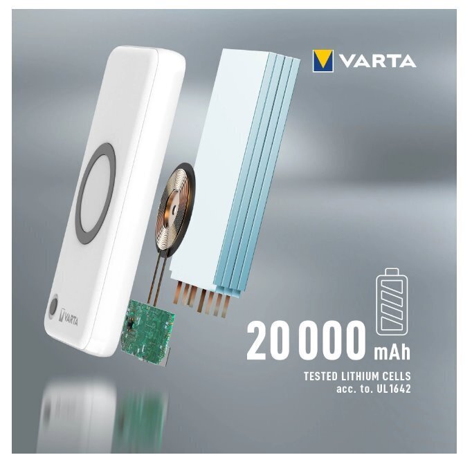 Varu toiteallikas Varta Wireless 20000mAh hind ja info | Akupangad | hansapost.ee