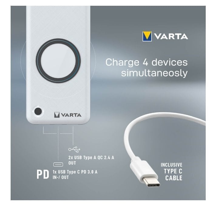 Varu toiteallikas Varta Wireless 15000mAh цена и информация | Akupangad | hansapost.ee