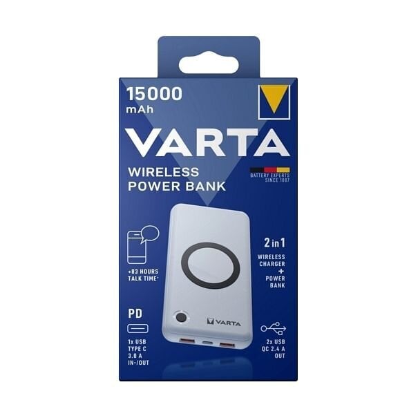 Varu toiteallikas Varta Wireless 15000mAh hind ja info | Akupangad | hansapost.ee