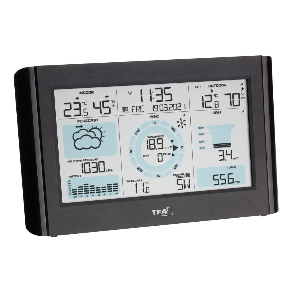 Juhtmeta ilmajaam tuule- ja vihmamõõturiga WEATHER PRO 35.1161.01 цена и информация |  Termomeetrid ja niiskuse mõõtjad | hansapost.ee