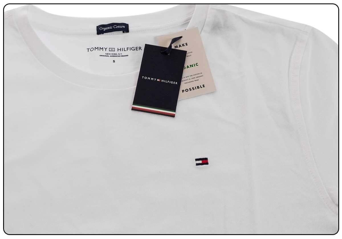 Meeste T-särk TOMMY HILFIGER СOTTON CN TEE SS ICON, valge, 2S87904671 100 hind ja info | T-särgid meestele | hansapost.ee