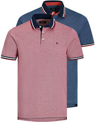 2 PACK - мужская рубашка-поло JJEPAULOS Slim Fit 12191216 Rio Red Denim Blue цена и информация | Мужские футболки | hansapost.ee