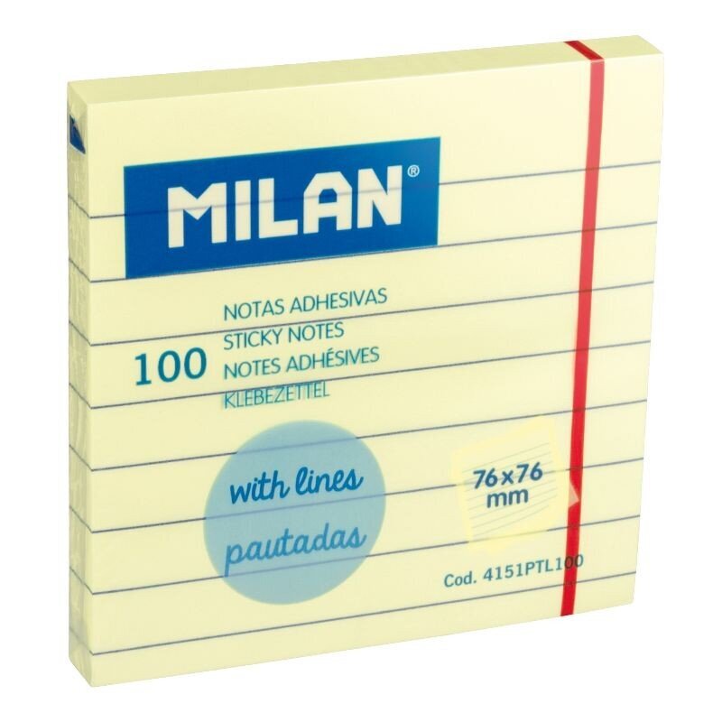 Märkmik Milan Isekleepuvad Triibuline Kollane (7,6 x 7,6 cm) цена и информация | Kirjatarvikud | hansapost.ee