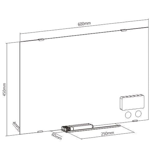 Magnetiga klaasriiul Up Up, 600x450mm цена и информация | Kirjatarvikud | hansapost.ee