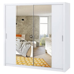 Шкаф с зеркалом Selsey Rinker 220 см, белый цена и информация | Шкафы | hansapost.ee