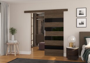 Двери для ниши ADRK Furniture Milou 86, черные/коричневые цена и информация | Шкафы | hansapost.ee