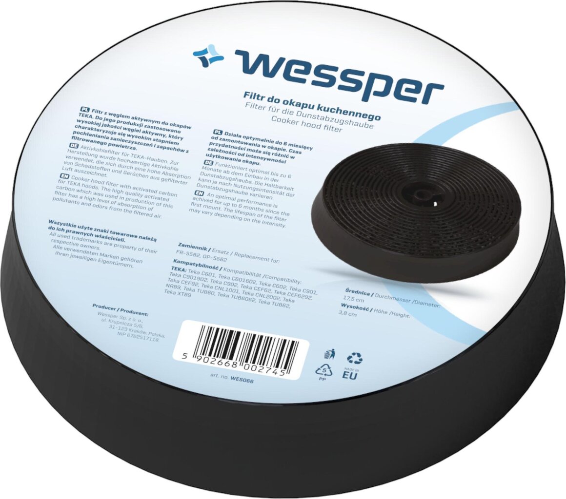 Wessper Cooker Hood Filter C1C 1 tk цена и информация | Õhupuhastite filtrid | hansapost.ee