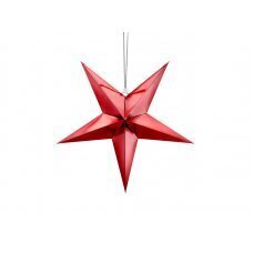 Бумажная звезда, 45 см, красная цена и информация | Праздничные декорации | hansapost.ee