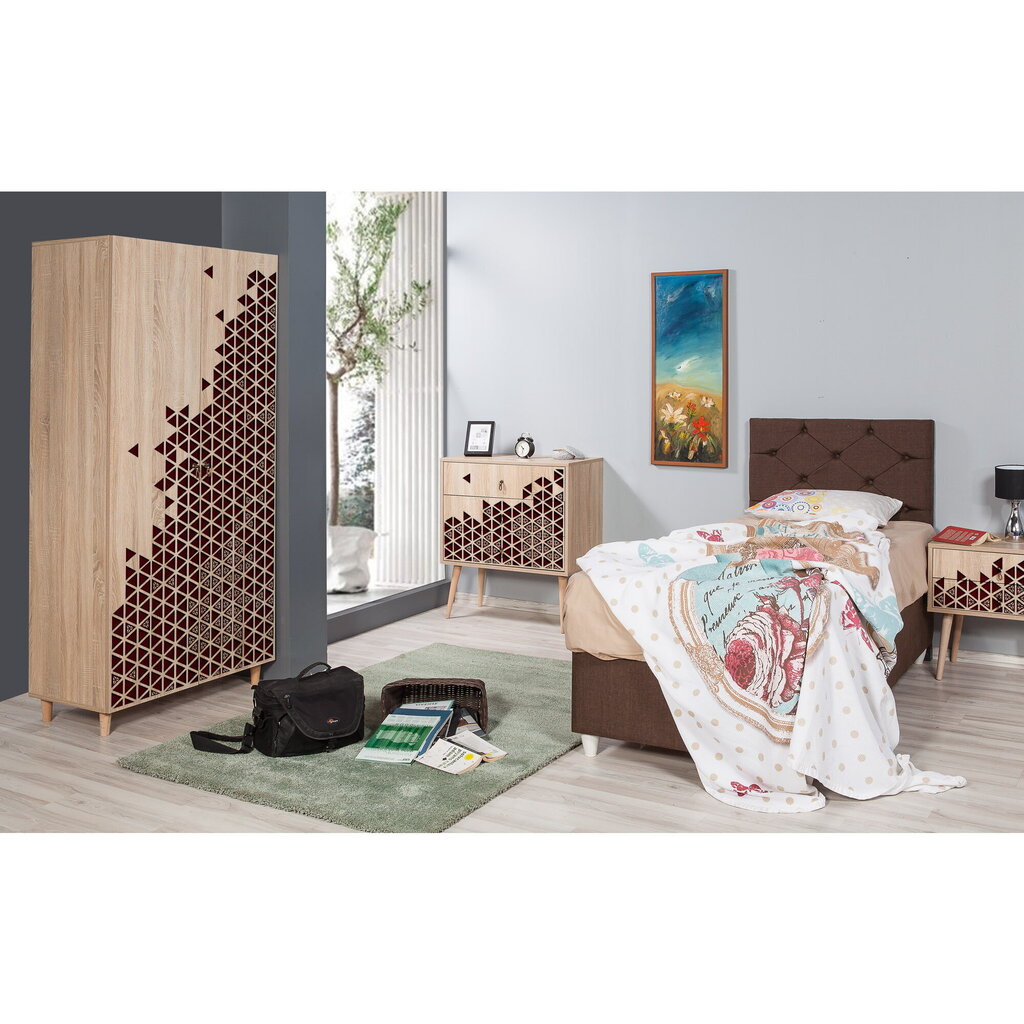 Riidekapp Kalune Design Wardrobe 869 (IV), 90 cm, pruun/tamme värv цена и информация | Kapid | hansapost.ee