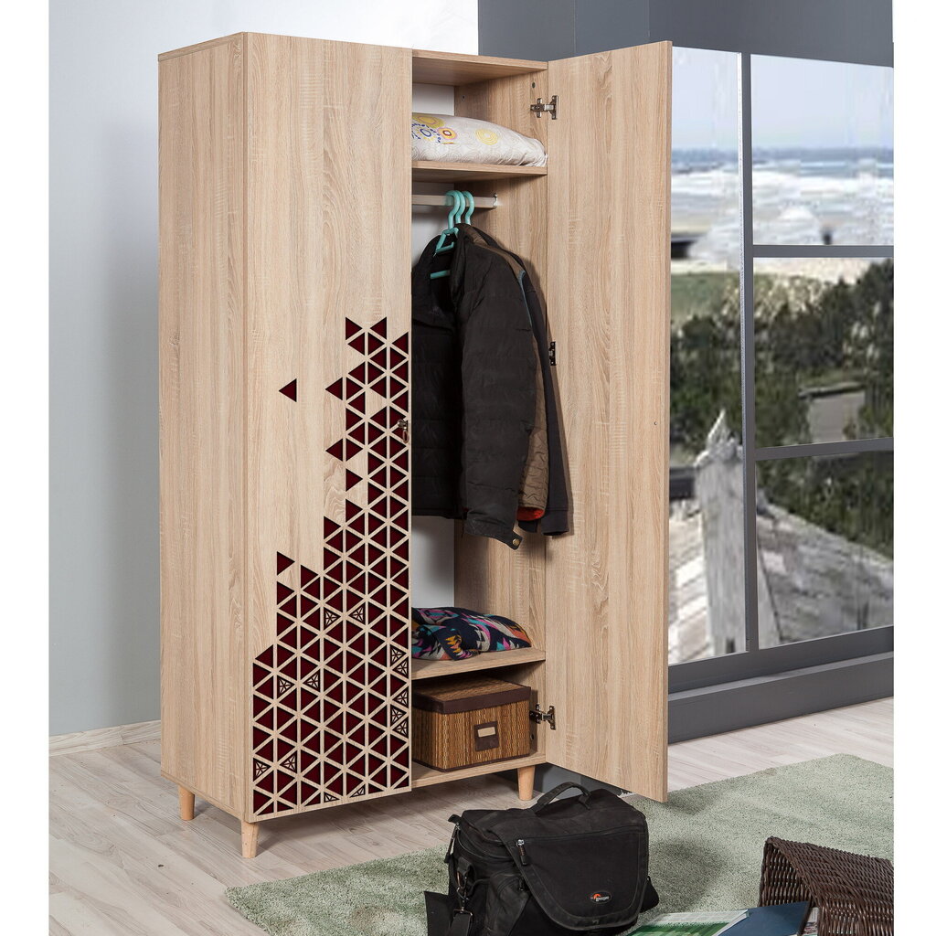 Riidekapp Kalune Design Wardrobe 869 (IV), 90 cm, pruun/tamme värv hind ja info | Kapid | hansapost.ee