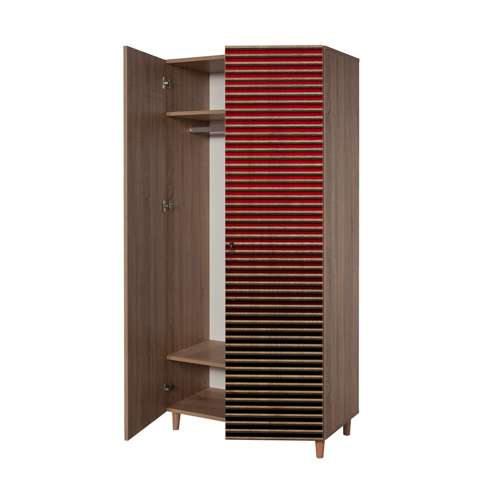 Riidekapp Kalune Design Wardrobe 869 (IV), 90 cm, punane hind ja info | Kapid | hansapost.ee