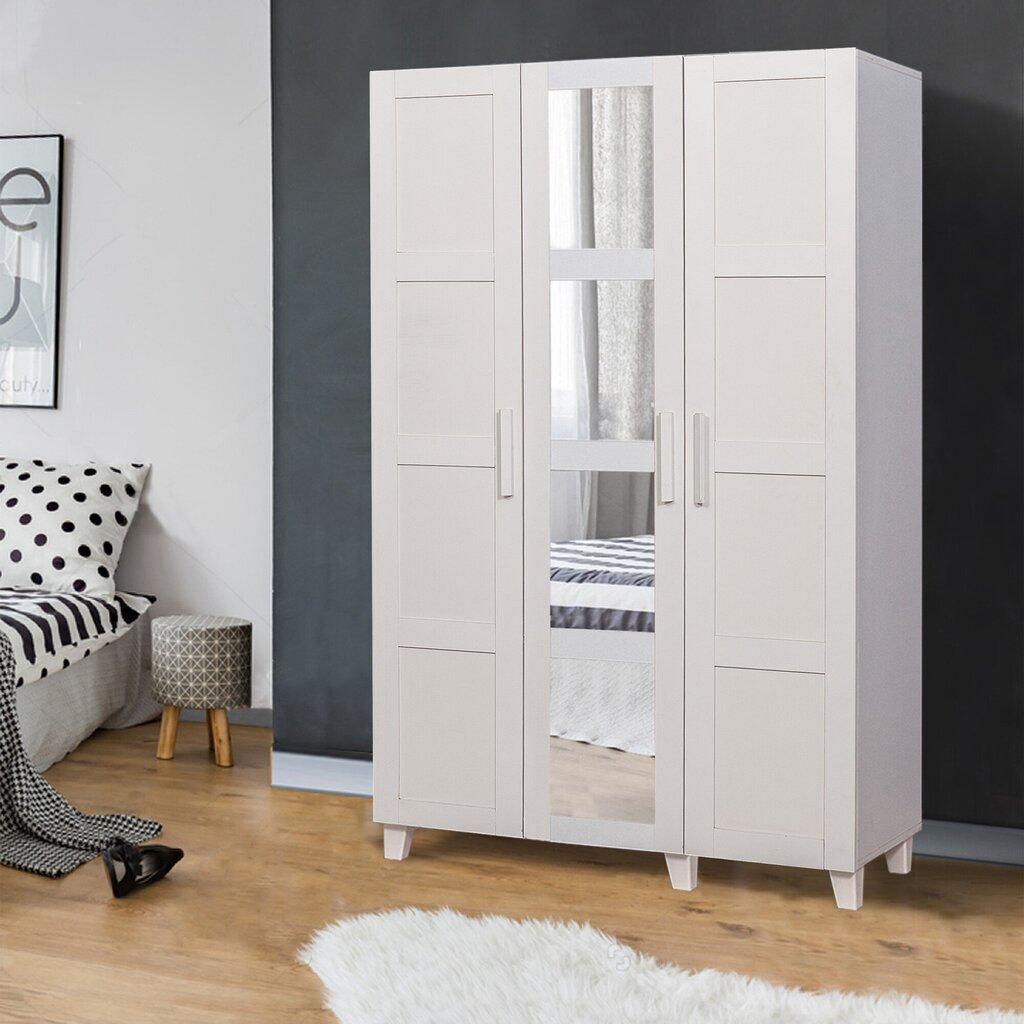 Peegliga riidekapp Kalune Design Wardrobe 869 (III), 120 cm, valge цена и информация | Kapid | hansapost.ee