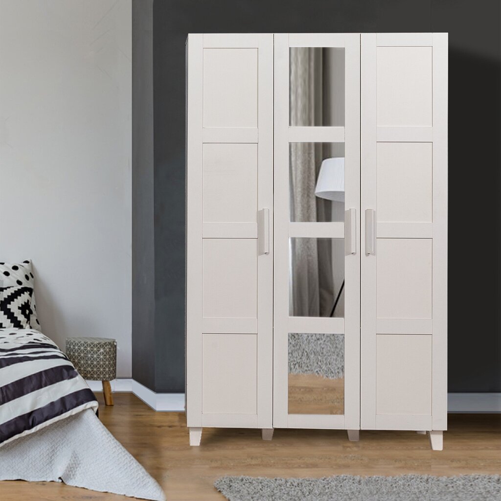 Peegliga riidekapp Kalune Design Wardrobe 869 (III), 120 cm, valge цена и информация | Kapid | hansapost.ee