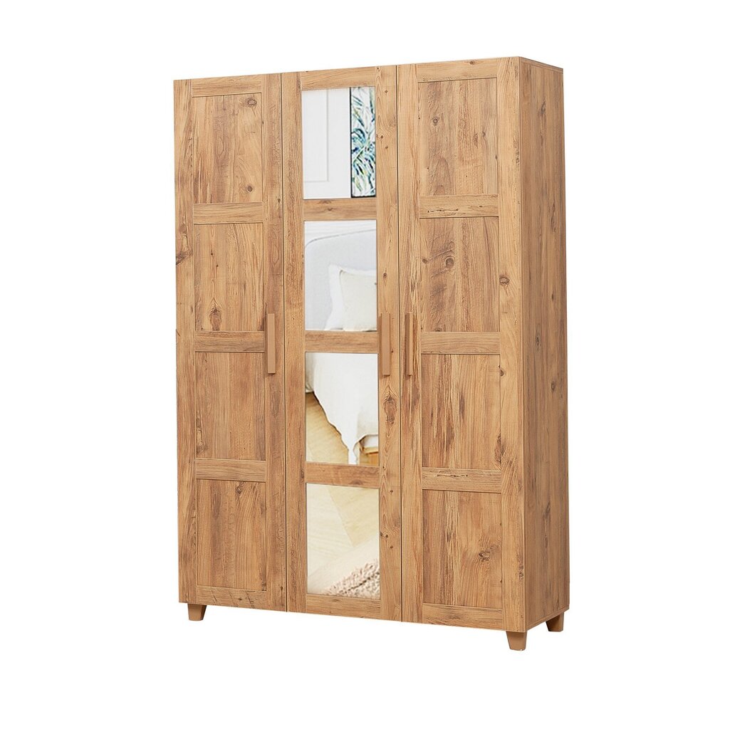 Peegliga riidekapp Kalune Design Wardrobe 869 (III), 120 cm, helepruun hind ja info | Kapid | hansapost.ee