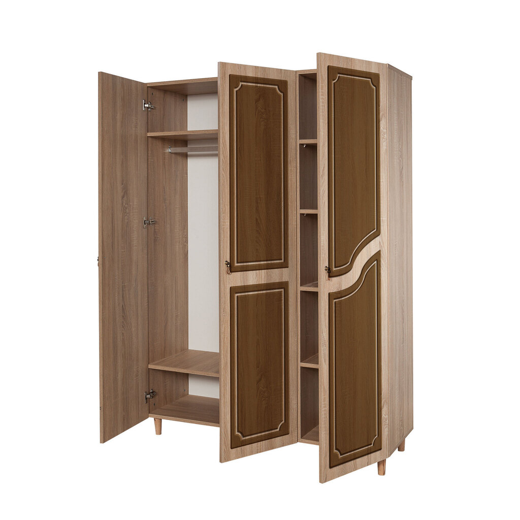 Riidekapp Kalune Design Wardrobe 863 (VI), 135 cm, tamm/tumepruun hind ja info | Kapid | hansapost.ee