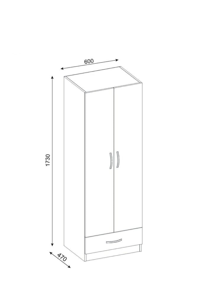 Riidekapp Kalune Design Wardrobe 731, 60 cm, valge цена и информация | Kapid | hansapost.ee