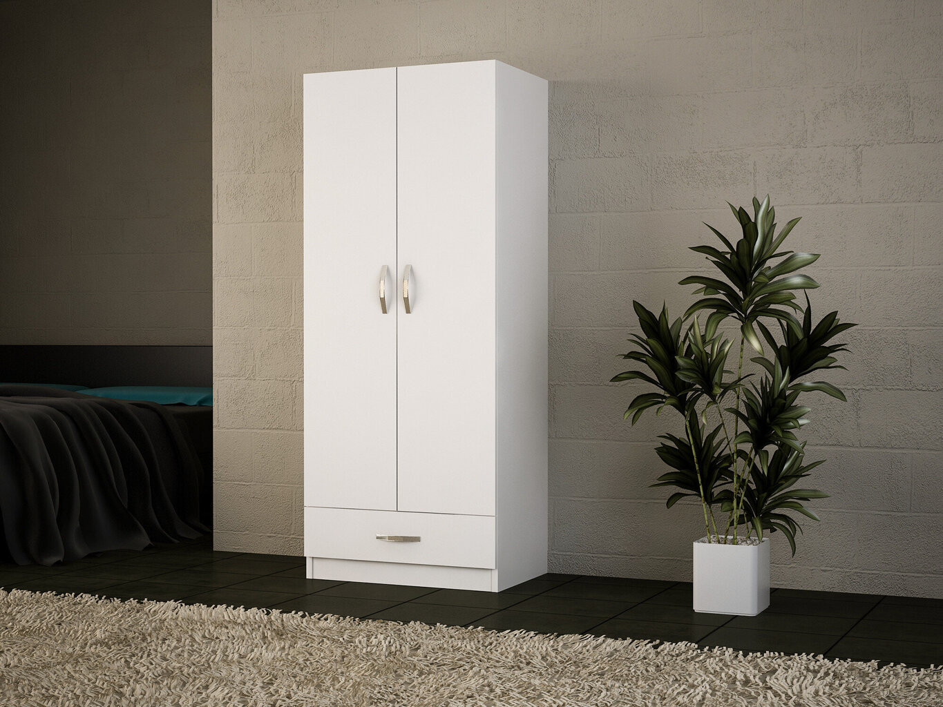 Riidekapp Kalune Design Wardrobe 731, 60 cm, valge цена и информация | Kapid | hansapost.ee