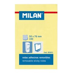 Märkmelehed MILAN, 50 x 76 mm, 100 lehte, kollane hind ja info | Vihikud, märkmikud ja paberikaubad | hansapost.ee