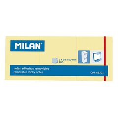 Märkmelehed MILAN, 38 x 50 mm, 300 lehte, kollane hind ja info | Vihikud, märkmikud ja paberikaubad | hansapost.ee