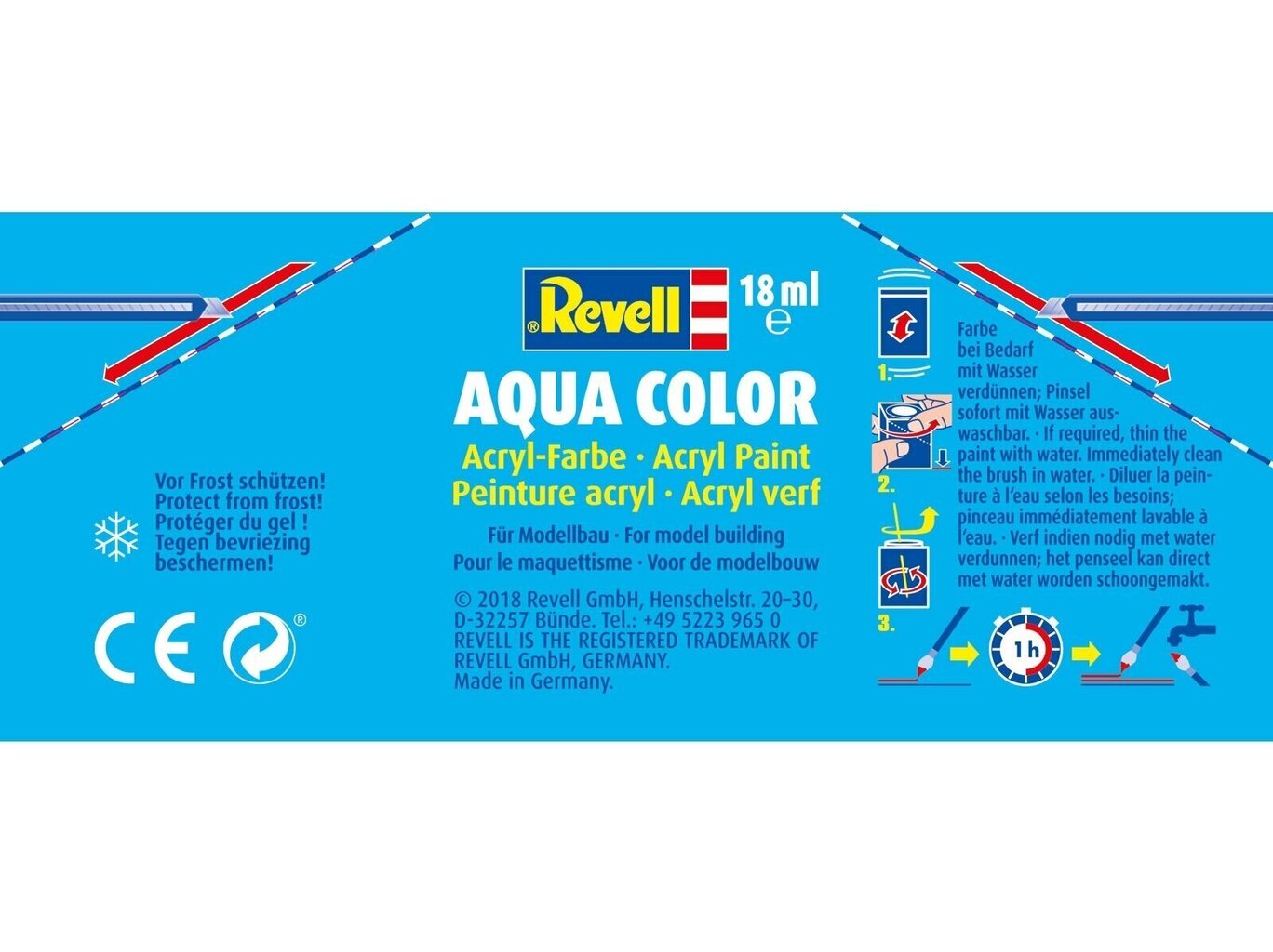 Revell - Aqua Color, Blue, Matt, RAL 5000, 18ml, 36156 price and information | Kunstitarbed, voolimise tarvikud | hansapost.ee