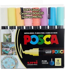 Маркеры Uni-Ball Posca PC-5M SOFT Color, 8 шт. цена и информация | Принадлежности для рисования, лепки | hansapost.ee