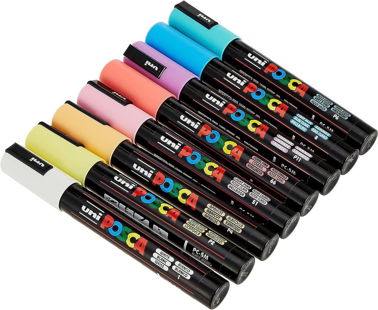 Markerid Uni-Ball Posca PC-5M SOFT Color, 8 tk. цена и информация | Kunstitarbed, voolimise tarvikud | hansapost.ee