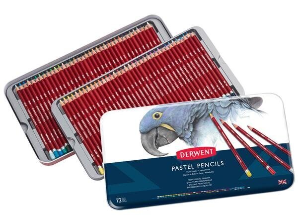 Pastellpliiats Derwent 72tk metallkarbis цена и информация | Kunstitarbed, voolimise tarvikud | hansapost.ee