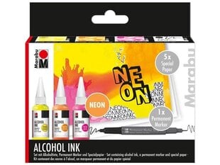 Alkoholitindi komplekt Marabu Neon цена и информация | Принадлежности для рисования, лепки | hansapost.ee