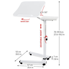 Складной столик для ноутбука Tatkraft Like, белый цена и информация | Компьютерные, письменные столы | hansapost.ee