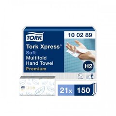 Салфетки для рук Tork 100289 XPRESS PREMIUM ZZ SOFT H2, упаковка из 21 пакетика по 150 листов цена и информация | TORK Кухонные товары, товары для домашнего хозяйства | hansapost.ee