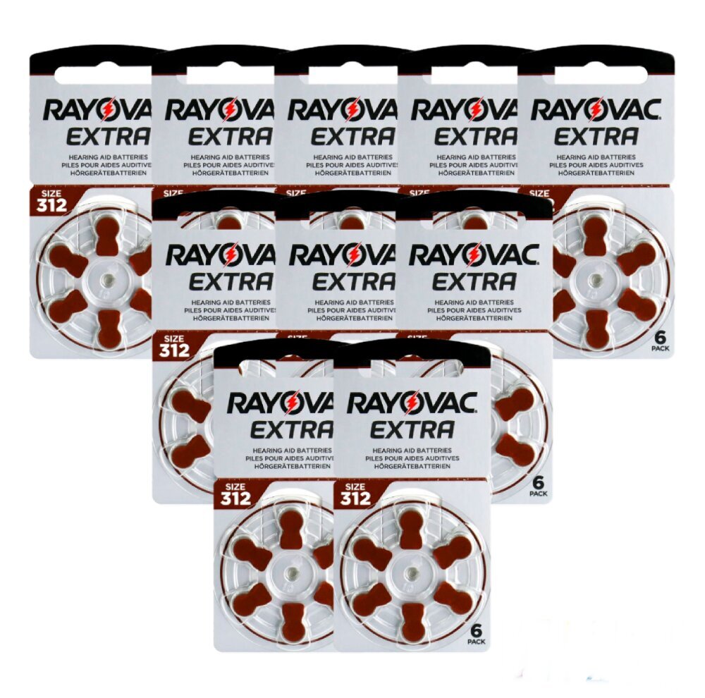 Rayovac Extra Advanced 312 patareid kuuldeaparaatide jaoks, 60 tk. цена и информация | Patareid | hansapost.ee