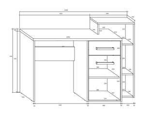 Kirjutuslaud Meblocross Rio P, tume tamm/valge värv price and information | Computer desks, writing desks | hansapost.ee