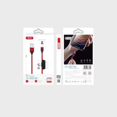 XO cable magnetic NB128 3in1 USB - Lightning + USB-C + microUSB 1,0 m 2,4A red hind ja info | Mobiiltelefonide kaablid | hansapost.ee