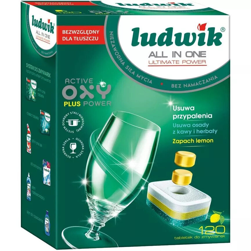 Nõudepesumasinatabletid Ludwik All in One sidrunilõhnalised, 120 tk. цена и информация | Nõudepesuvahendid | hansapost.ee