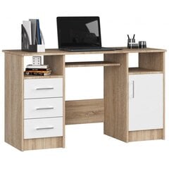 Письменный стол NORE Ana, 124 см, дубового/белого цвета цена и информация | Компьютерные, письменные столы | hansapost.ee