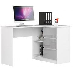 Письменный стол NORE CLP, правый вариант, белый/светло-серый цена и информация | Компьютерные, письменные столы | hansapost.ee