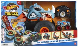 Машинка-трансформер Hot Wheels RC Monstertrucks Transforming Rhinomite цена и информация | Игрушки для мальчиков | hansapost.ee