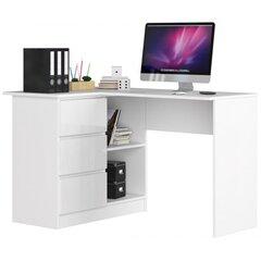 Письменный стол NORE B16, левый, белого цвета цена и информация | Компьютерные, письменные столы | hansapost.ee