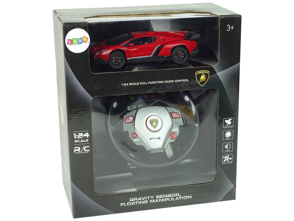 Raadio teel juhitav Lamborghini Veneno 1:24 Punane цена и информация | Mänguasjad poistele | hansapost.ee
