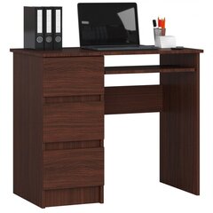 Письменный стол NORE A6, левый, темно-коричневый цена и информация | Компьютерные, письменные столы | hansapost.ee