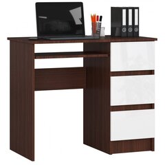 Письменный стол NORE A6, правый, темно-коричневый/белый цена и информация | Компьютерные, письменные столы | hansapost.ee