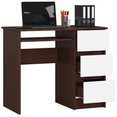 Письменный стол NORE A6, правый, темно-коричневый/белый цена и информация | Компьютерные, письменные столы | hansapost.ee