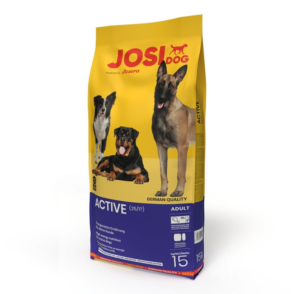 Kuivtoit koertele Josera Josidog Active, 15 kg hind ja info | Koerte kuivtoit ja krõbinad | hansapost.ee