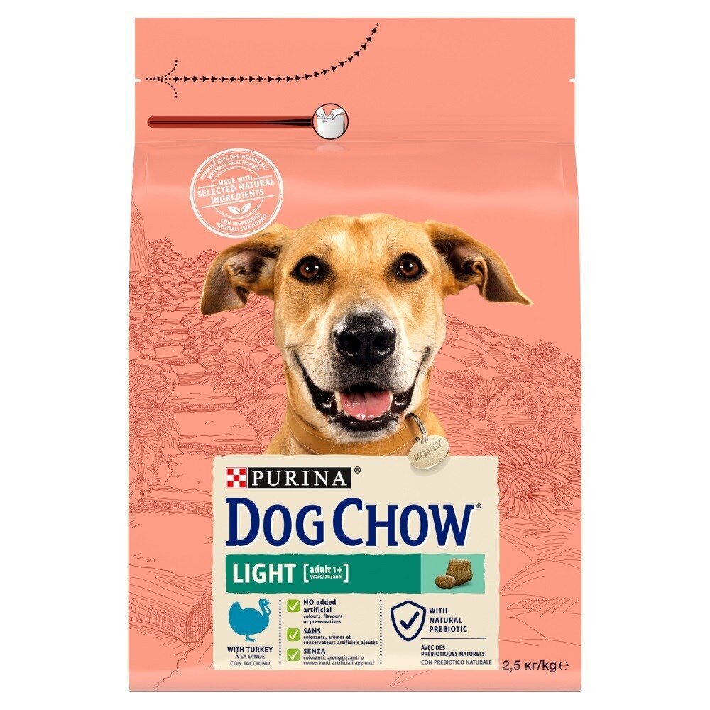 Kuivtoit koertele Purina Dog Chow Light kalkuniga, 2,5 kg цена и информация | Koerte kuivtoit ja krõbinad | hansapost.ee