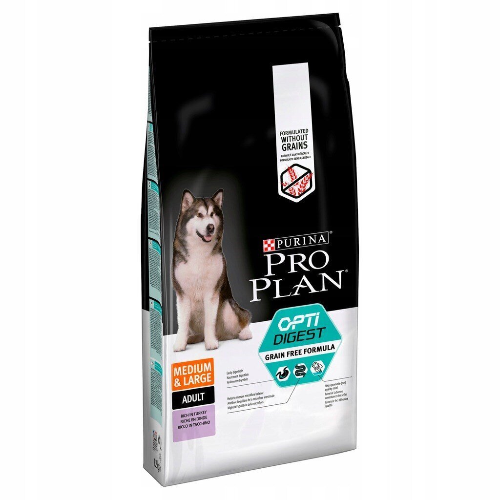 Kuivtoit koertele Purina Pro Plan Medium Sensitive kalkuniga, 12 kg hind ja info | Koerte kuivtoit ja krõbinad | hansapost.ee